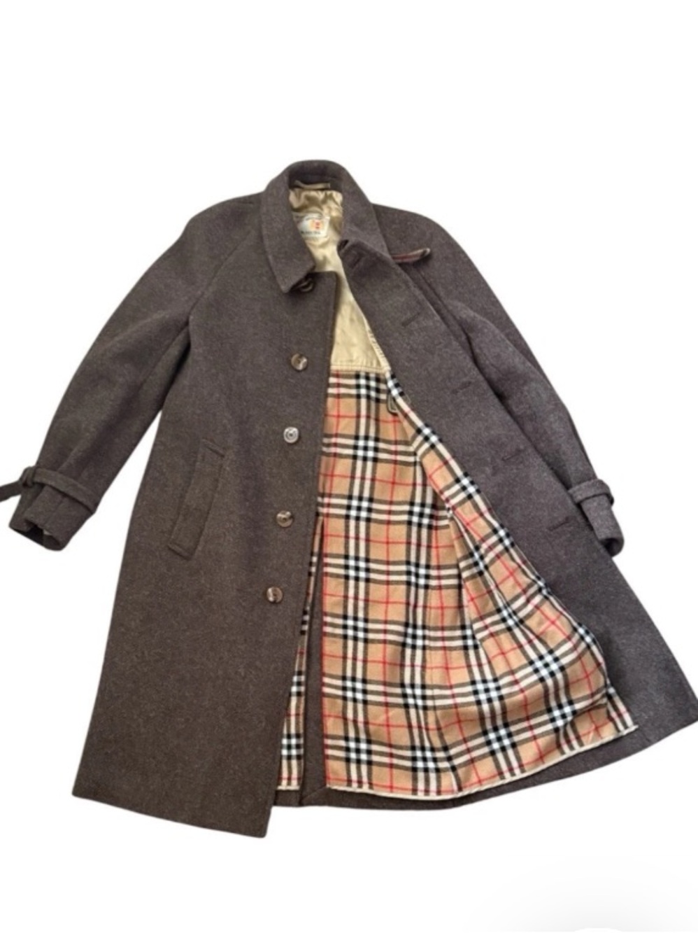 Teller Coat Austria Wool Blend Brown Long Coat Burberry Lining Men’s